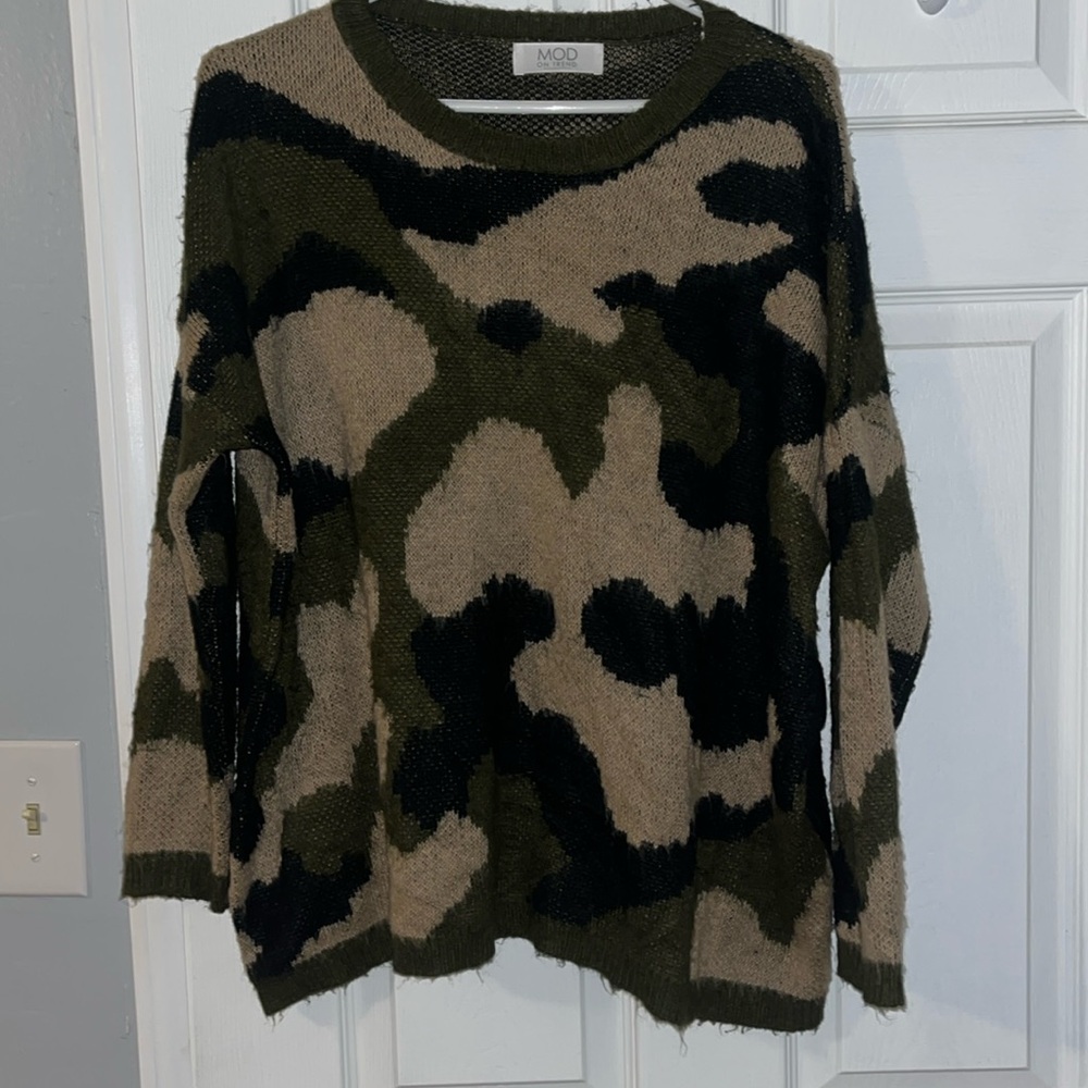 Camo (green, brown and black) sweater